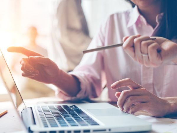 business people with their team working in office, digital network. making business plan, business investment and advisor consulting. entrepreneur and entrepreneurship, computer, laptop, technology, business. Business concept