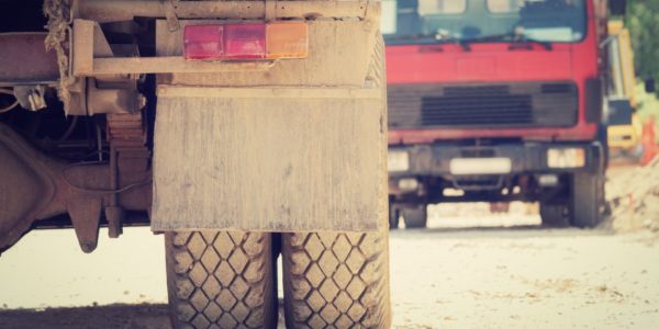 construction truck tire close up